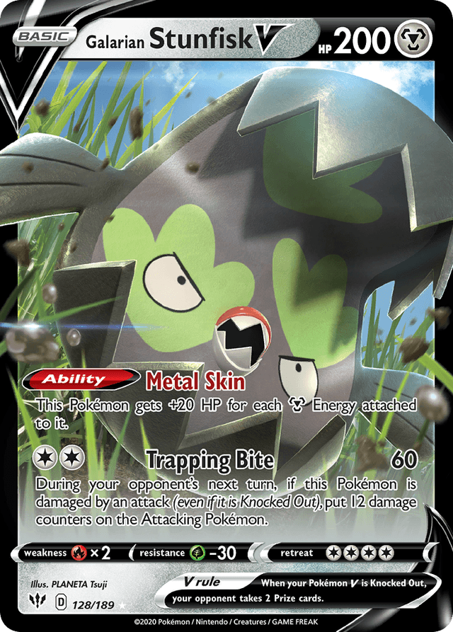 Galarian Stunfisk V — Darkness Ablaze #128