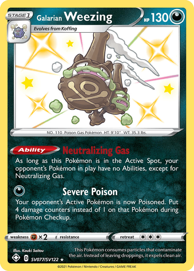 Galarian Weezing — Shining Fates Shiny Vault #SV077