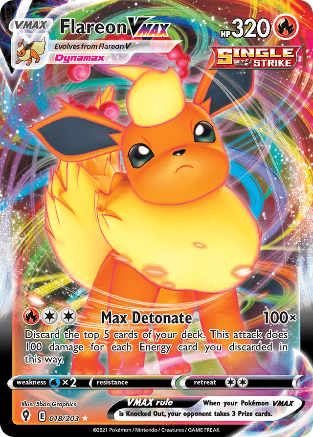 Flareon VMAX — Evolving Skies #18