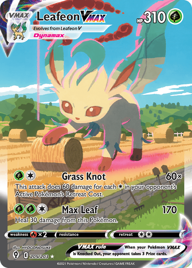 Leafeon VMAX — Evolving Skies #205