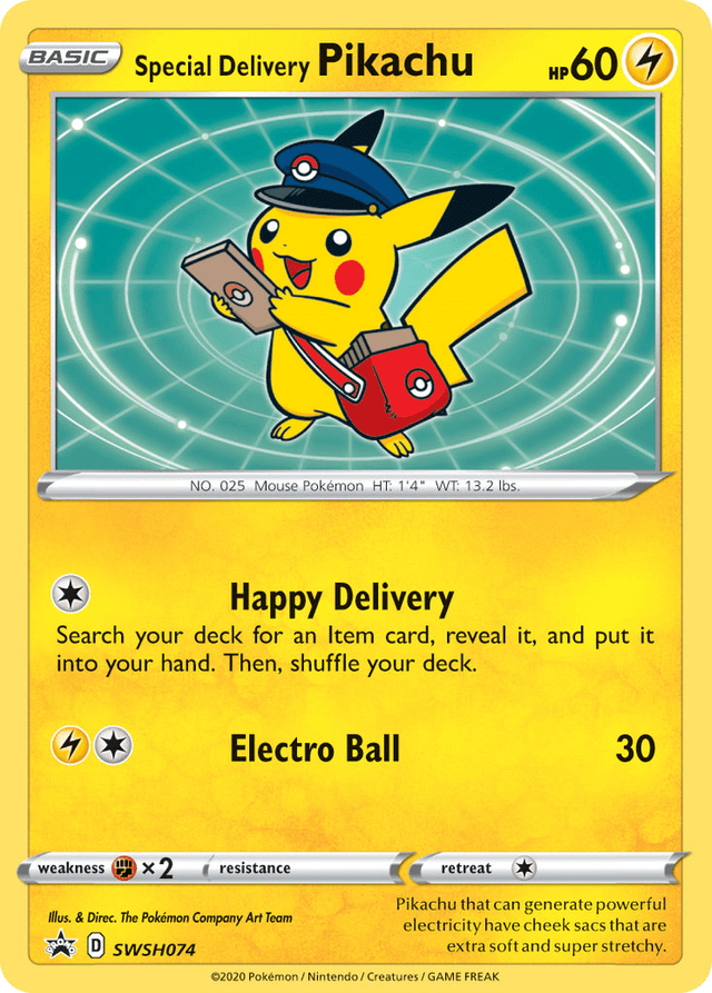 Special Delivery Pikachu — SWSH Black Star Promos #SWSH074